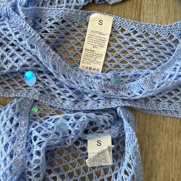 Womens Shein 2 Piece Blue Crochet Set - S - Picture 7 of 7